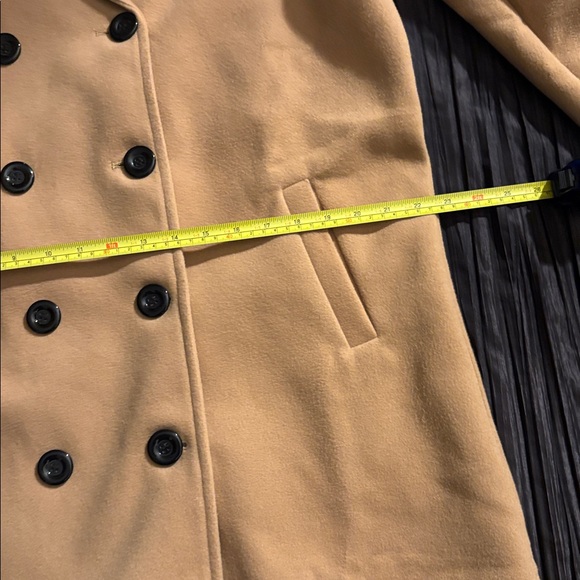 Classic Tan Double-Breasted Pea Coat - Picture 12 of 12